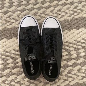 Black glitter converse size 8 women